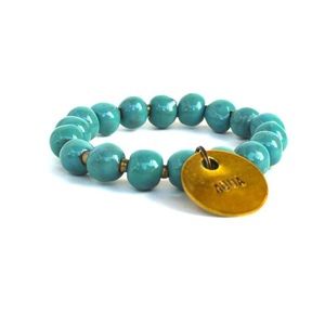 Simbi Haiti aqua charm bracelet
